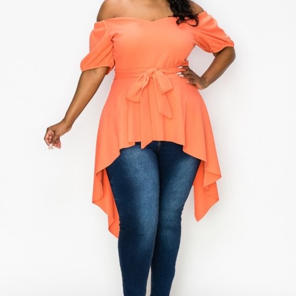 Gorgeous off the shoulder asymmetric hem Top - Picture 1 of 4